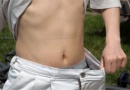 Young man's waist
