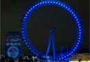 London Eye lit up in blue for World Diabetes Day