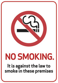 NO SMOKING sign
